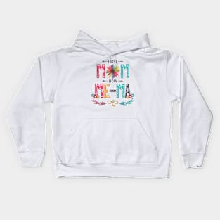 First Mom Now Me-Ma Wildflowers Happy Mothers Day Kids Hoodie